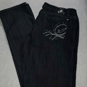 Black Jeans w Embellished Pockets, Sz 15, Shorty Brand